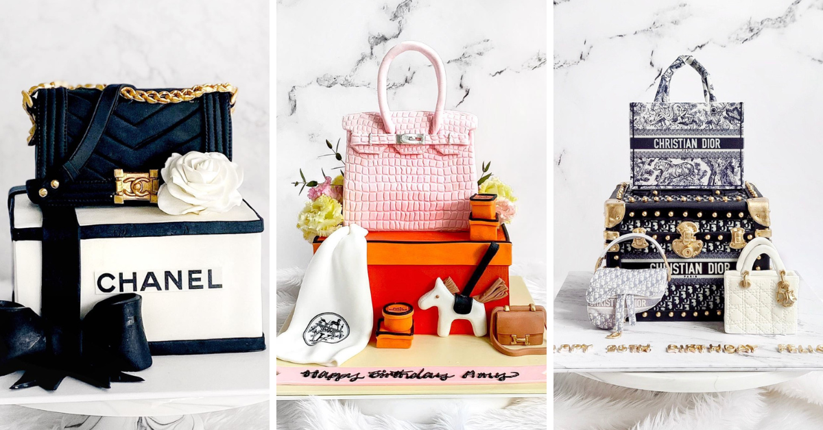Louis Vuitton Cake with 3D Handbag Cake Toppers