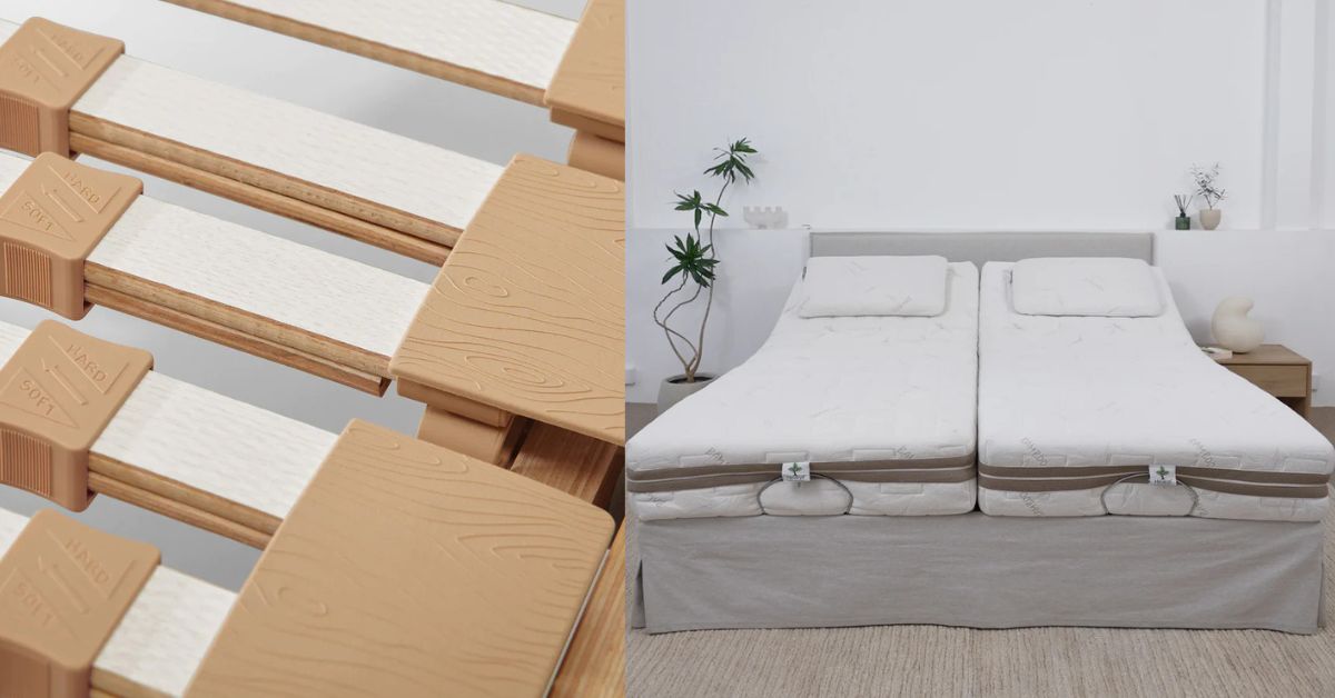 Heveya Adjustable Motorised Slatted Bed Frame– Environmentally Friendly Technology